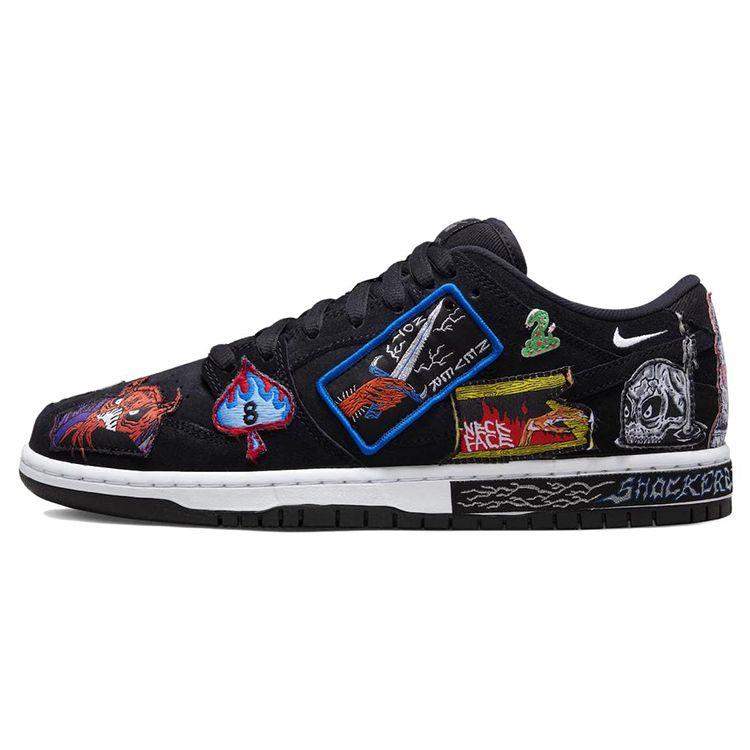 Черные кроссовки унисекс Nike Neckface x Dunk Low Pro SB Белые многоцветные DQ4488-001 36.5