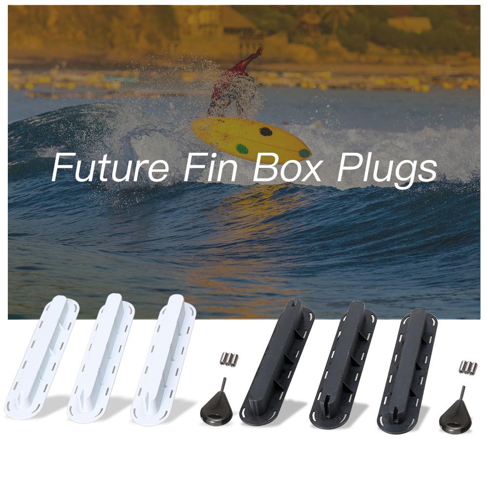 Комплект из 3 заглушек для коробок Future Tri Fins Основание для плавников Винт для SUP Набор заглушек для ласт для серфинга Дополнительный ключ для плавников Винты для плавников чёрный