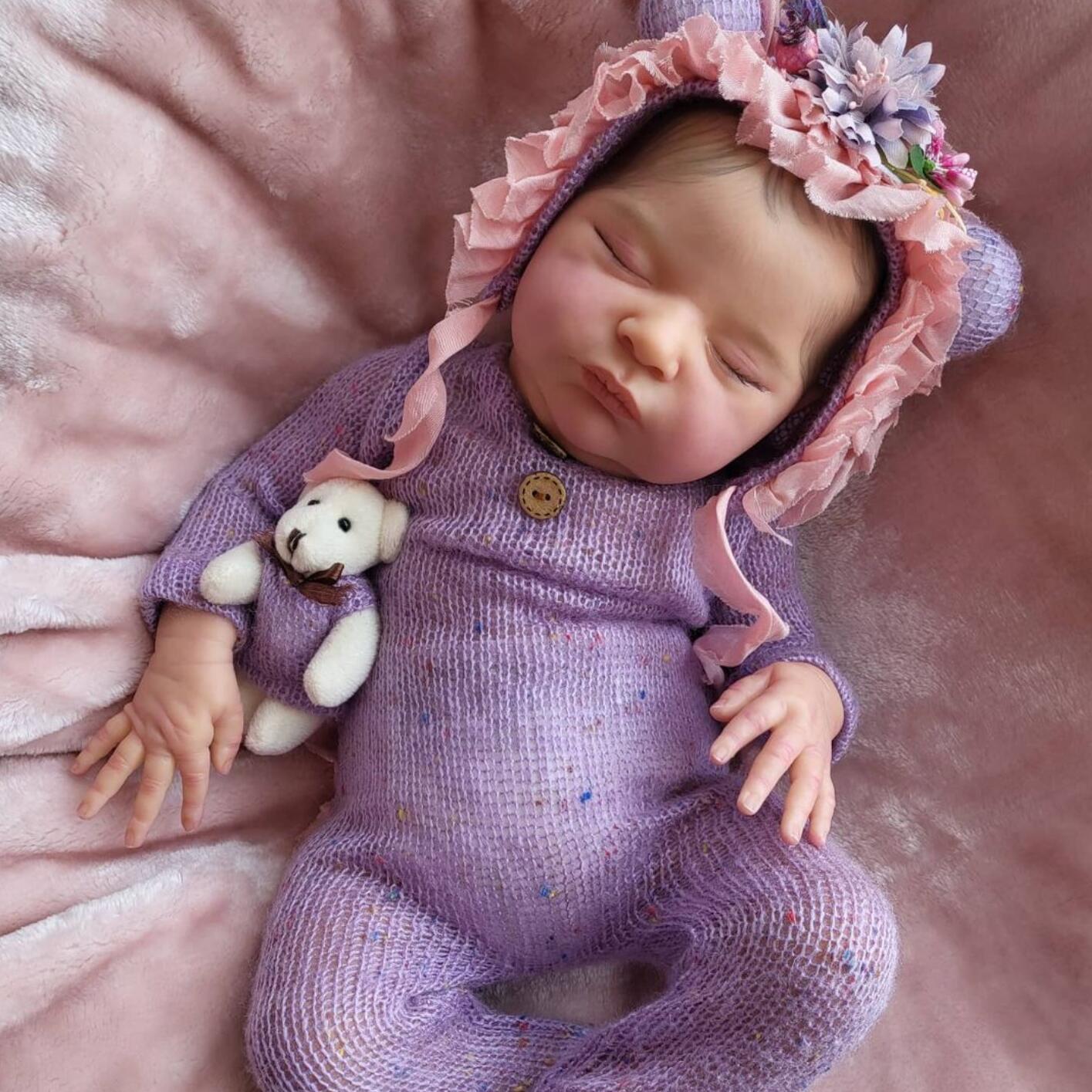 Мягкая силиконовая кукла Reborn для сна, 50 см, 20 дюймов, 3D мраморная текстура, видимые вены, для девочек, тканевое тело, детское искусство same as picture