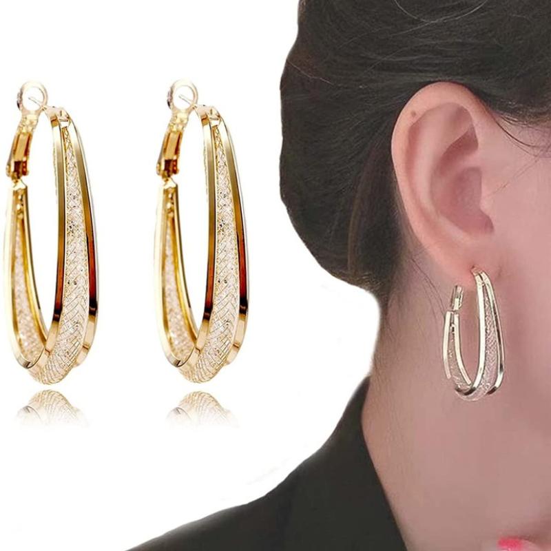 Акцентные женские серьги, 1 пара золотой