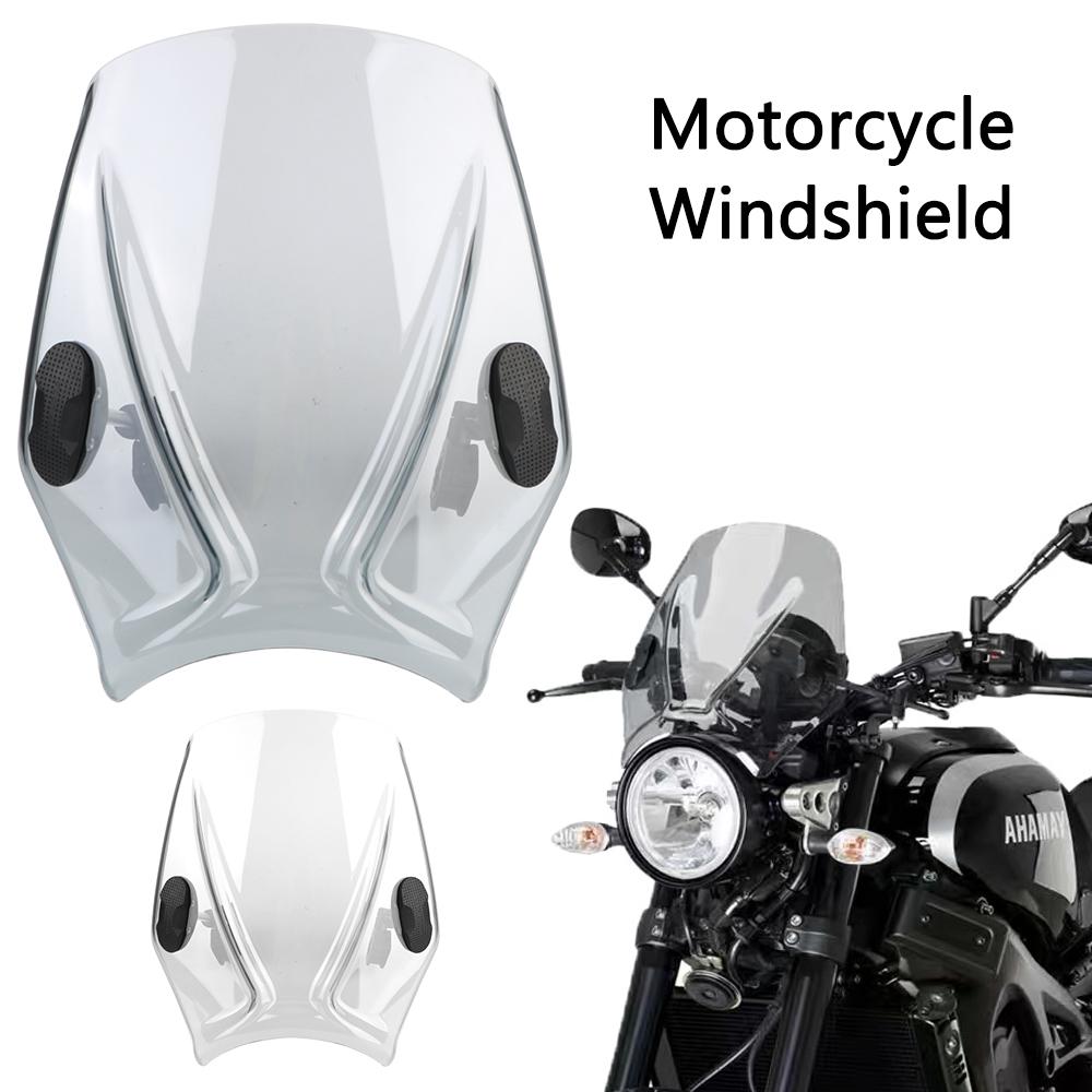 Универсальный спойлер на лобовое стекло мотоцикла для XSR700 XSR900, аксессуары для мотоциклов для HONDA CB650R Kawasaki Dukadi для уличного велосипеда прозрачный