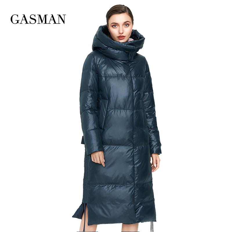 GASMAN 2021, новая теплая длинная толстая парка, женская зимняя куртка для женщин, верхняя одежда с капюшоном, женское пальто, женский пуховик 027 S чёрный