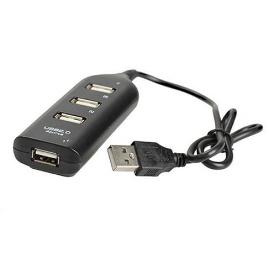 Кабели для компьютера  Joom 4-портовый разветвитель USB 2.0, высокоскоростной черный мини-концентратор, адаптер для портативных ПК