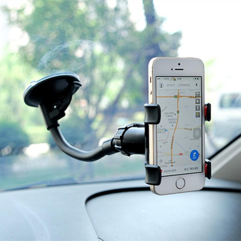 Вращающийся на 360° автомобильный держатель для телефона, универсальное крепление на лобовое стекло, приборная панель, подставка для мобильного телефона, GPS-телефон, гибкий кронштейн, автоаксессуары чёрный