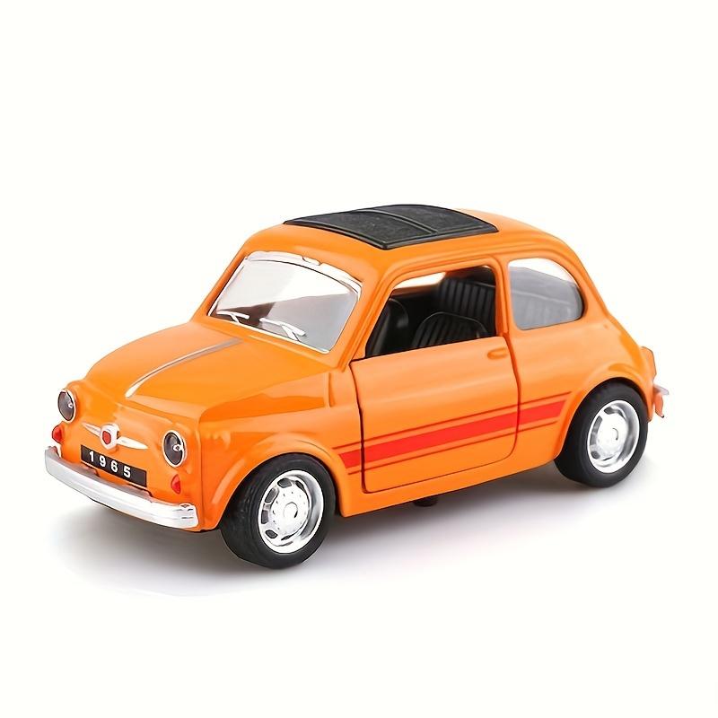 Мини-автомобили Fiat 1965 из сплава 1/36, модели старинных автомобилей, милые украшения для тортов, детские игрушечные машинки, рождественские подарки, настольные украшения 1/36-Size:11.5*4.5*4.5cm оранжевый
