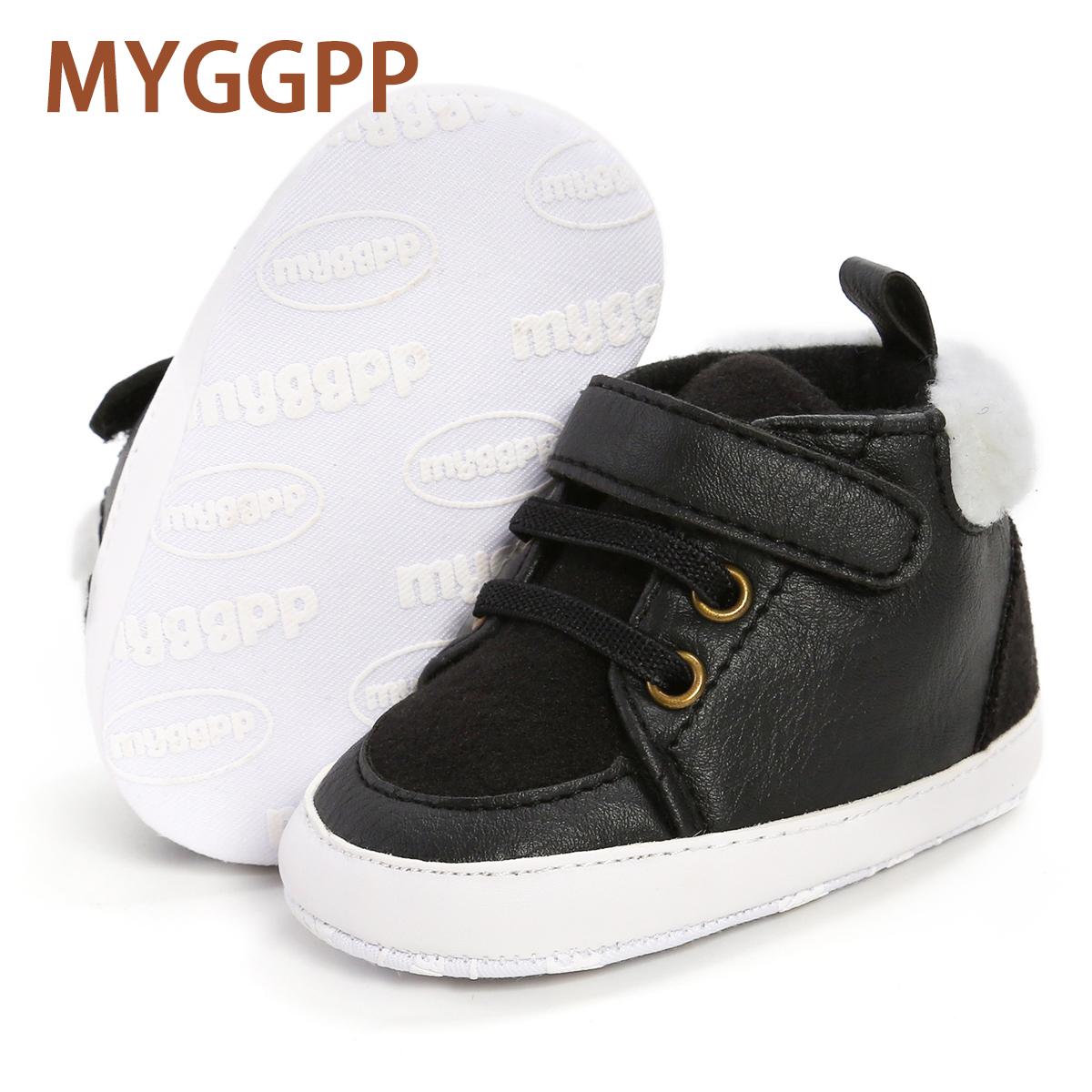 MYGGPP Высокие меховые туфли Мягкая резиновая подошва Детская обувь Детская обувь Маленькие детские туфли Детская обувь 11cm чёрный