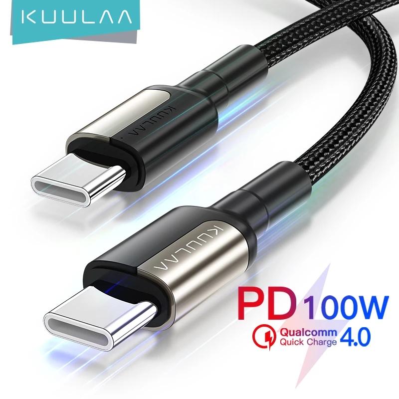 Зарядный кабель Kuulaa, Type-C PD 100W 1M чёрный