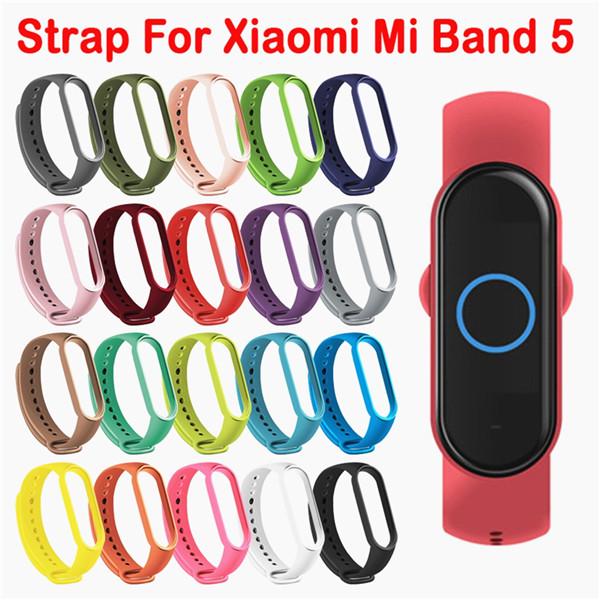 Для Xiaomi Mi Band 5 ремешок для часов спортивный ремень для часов силиконовый браслет NFC браслет сменный ремешок black