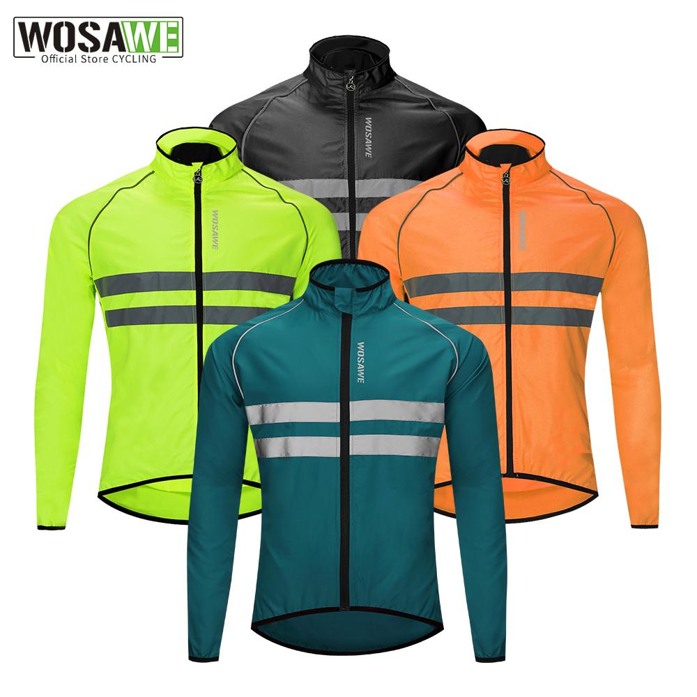 WOSAWE ветрозащитная велосипедная куртка светоотражающая Hi Viz MTB спортивная ветровка для горного велосипеда велосипедная трикотажная ветровка M чёрный