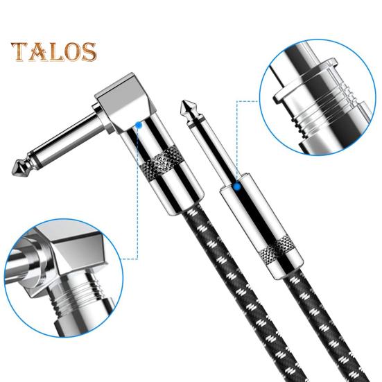 Кабель для электрогитары Talos 6.35, прямой и угловой бесшумный аудиокабель для бас-гитары 1.8M