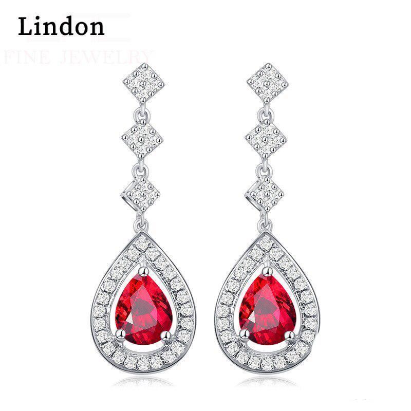 Серьги Lindon, серьги-капли для женщин, подарки на свадьбу красный