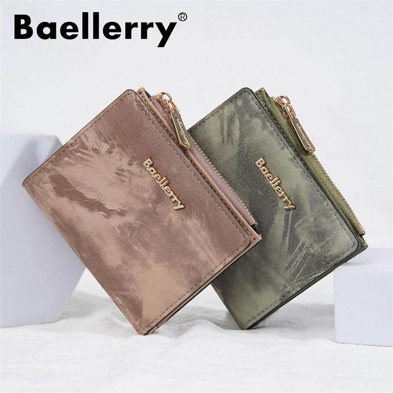 Baellerry Ink Painting Short Wallets для женщин Card Holder дамский модный кошелек для монет кошелек 11.5cm*9.5cm*2cm коричневый