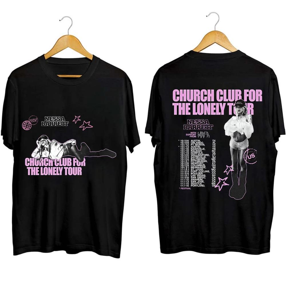 Футболка унисекс Nessa Barrett Church Club The Lonely Tour 2023 S