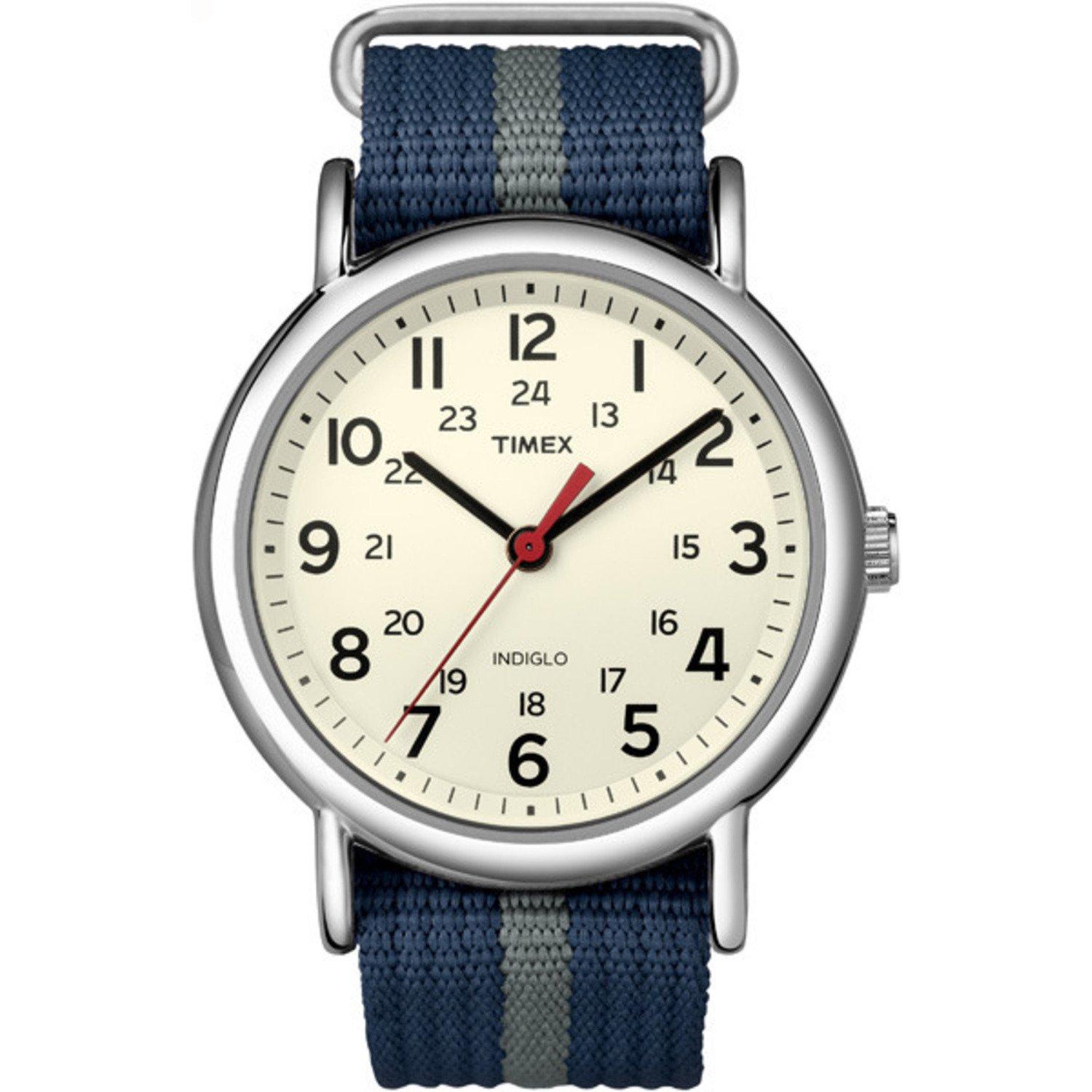 [TIMEX] Часы Weekender с белым циферблатом, латунным минеральным стеклом, кварцевым механизмом, 38 мм, America T2N654 Multi