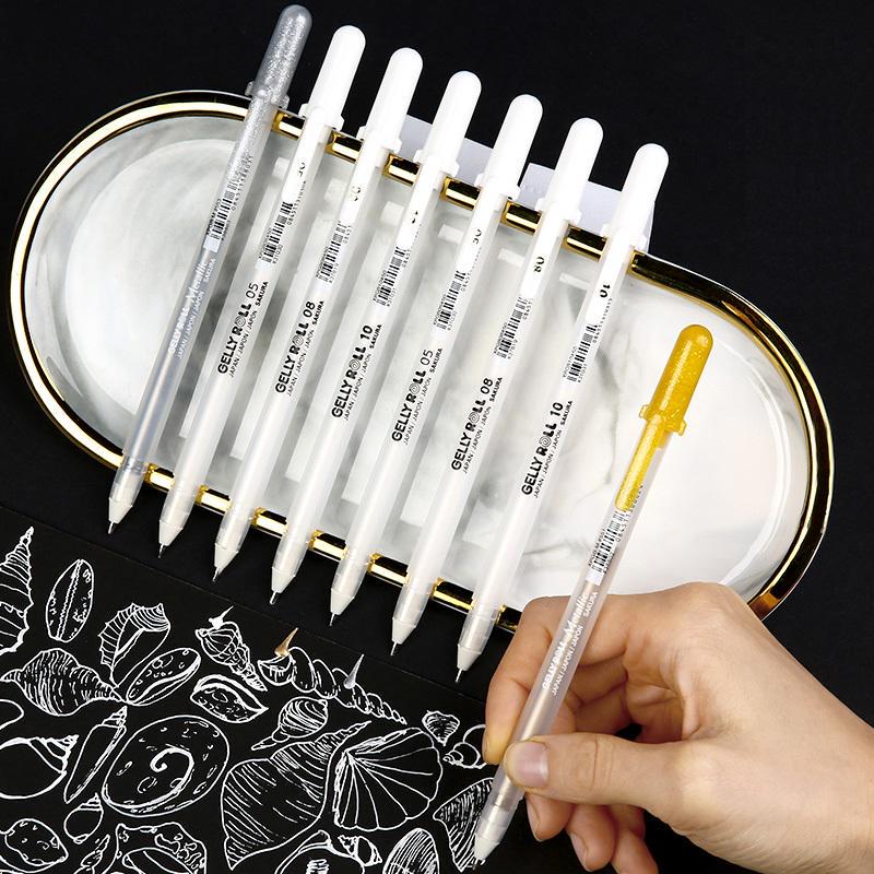 Sakura Gelly Roll Pen Liner Basic Highlighter Белый Золотой Серебряный Цвет Рисунок Краска Маркер Art