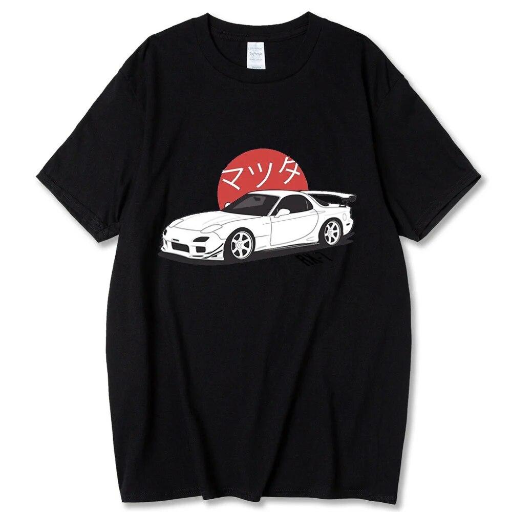 Футболки Harajuku Initial D, футболка унисекс большого размера, летняя футболка унисекс в стиле хип-хоп, забавная футболка GTR Vaporwave JDM с принтом автомобиля, повседневные топы унисекс L