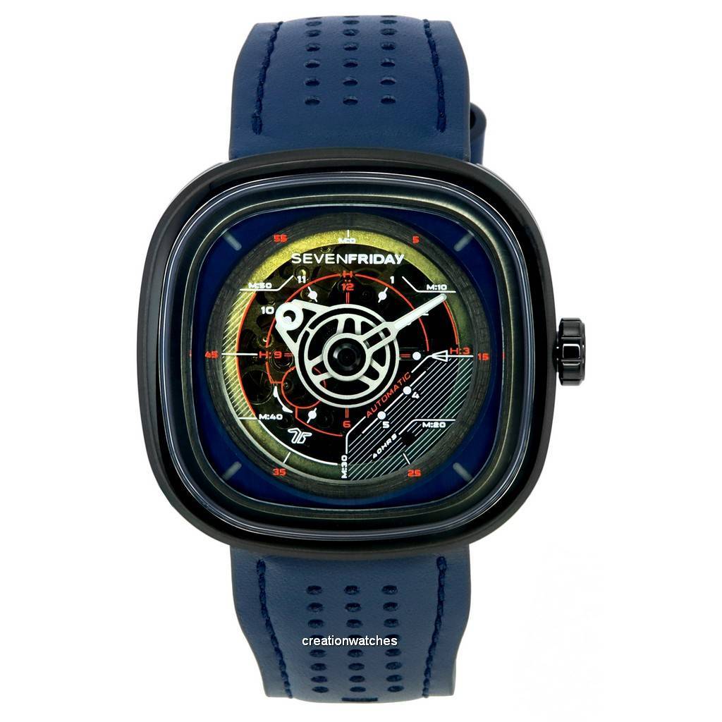 Брендовые часы Sevenfriday T-Series Автоматический запас хода T3/03 SF-T3-03 Мужские часы синий