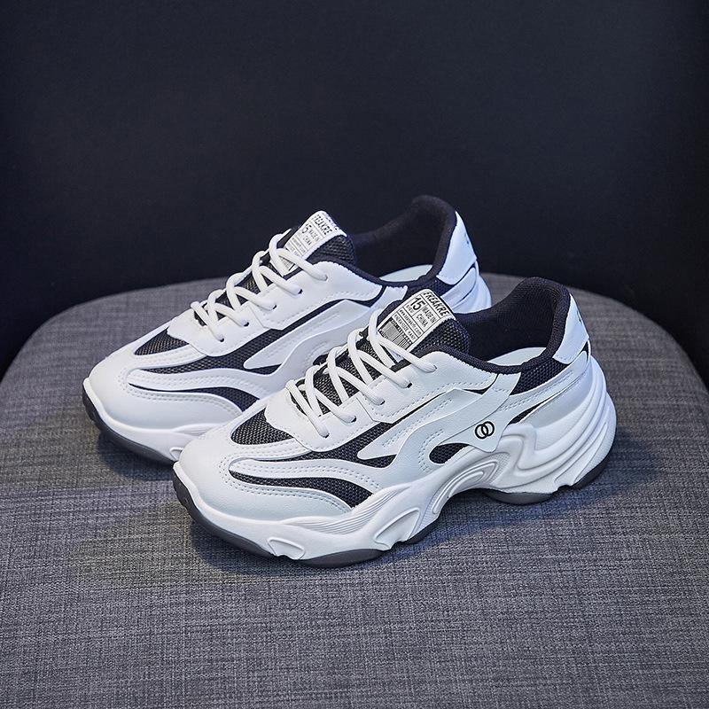 Women s Platform Sneakers Breathable Comfortable Running Shoes Heighten Sneakers 35 чёрный/белый