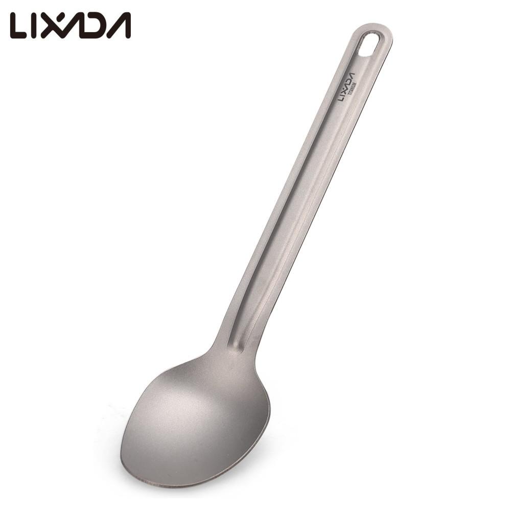 Lixada титановая ложка уличная портативная обеденная ложка столовые приборы для кемпинга, рюкзака, пикника, сверхлегкий
