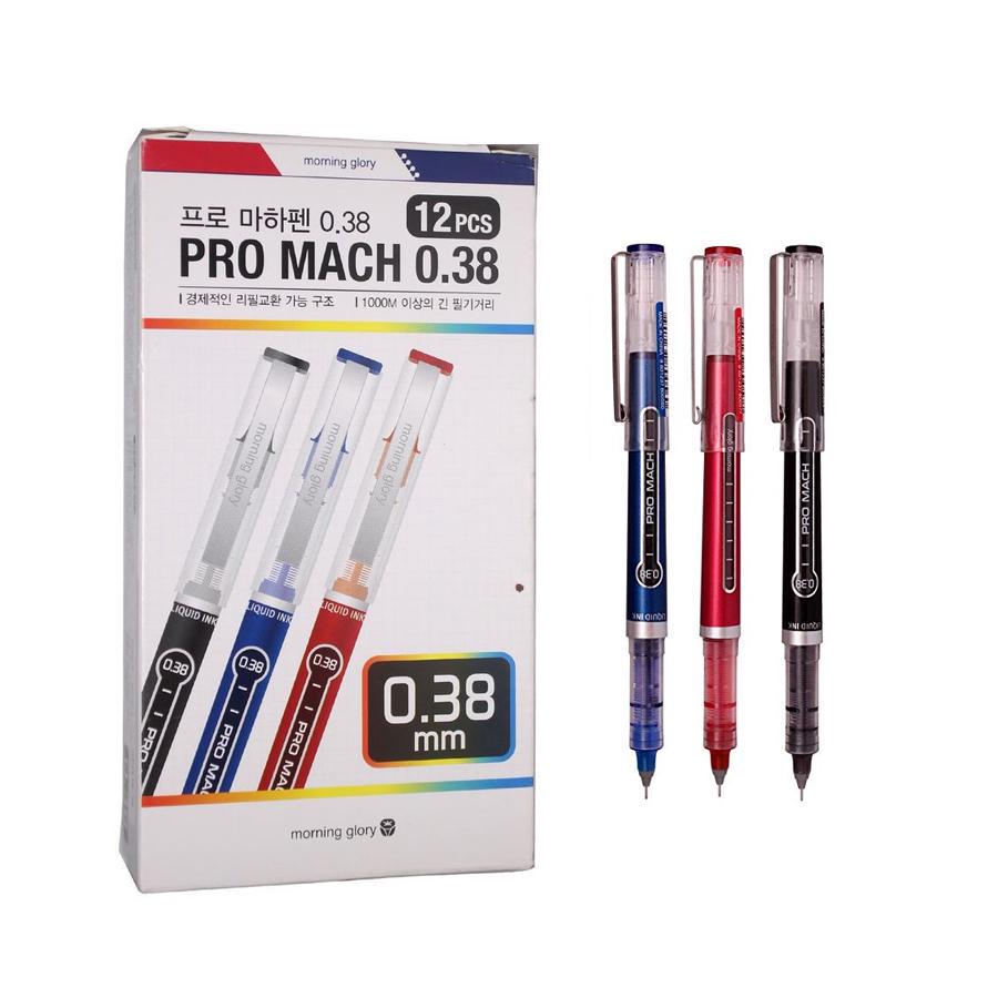 Шариковая ручка-роллер Morning Glory Pro Mach (12 шт., 6 шт.) Тонкий наконечник 0,38 мм Black (12 pcs)