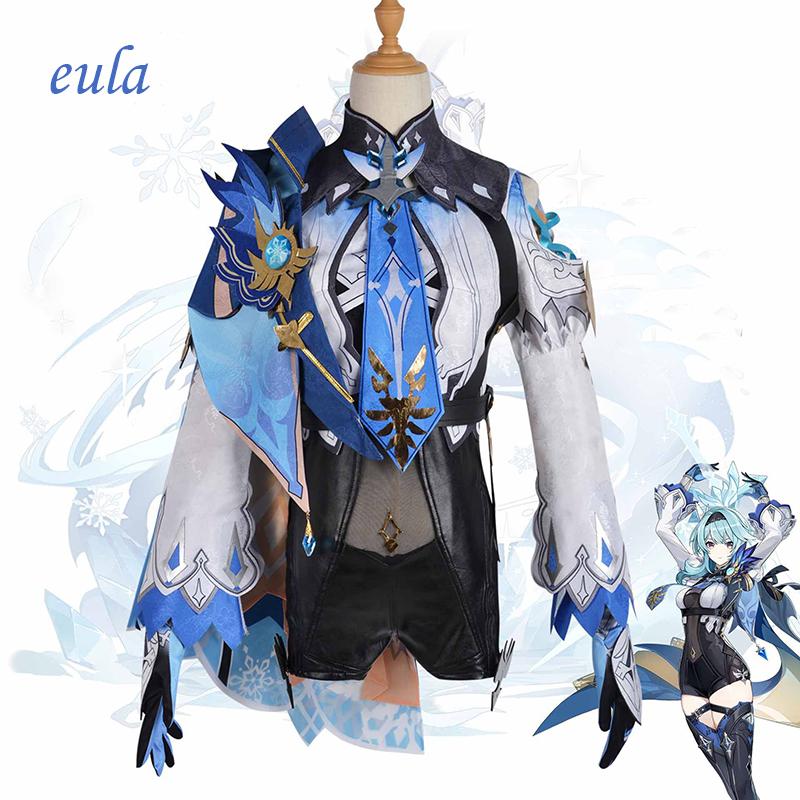 Ysir Genshin Impact Coswear Eula Lawrence Noble Eula Косплей Сестра Игра Аниме 2D Одежда XS синий
