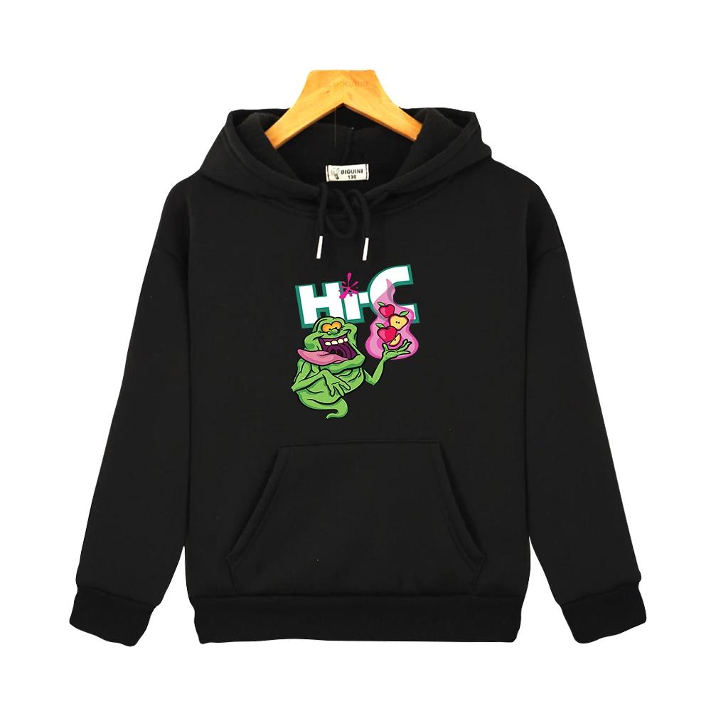 Пуловер с капюшоном «Охотники за привидениями» Ecto Cooler «Большое яблоко» для подростков, детская одежда, кавайная спортивная одежда для девочек, кофты для мальчиков, топ 130 чёрный