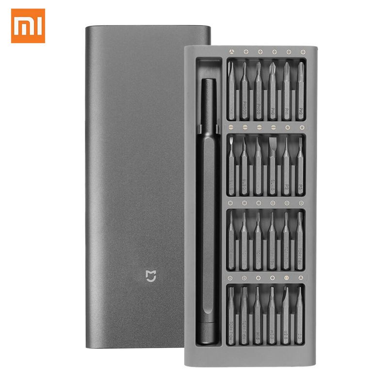 XIAOMI Mijia 24 в 1 Набор универсальных прецизионных отверток из алюминия S2 Портативные инструменты для ремонта стали чёрный