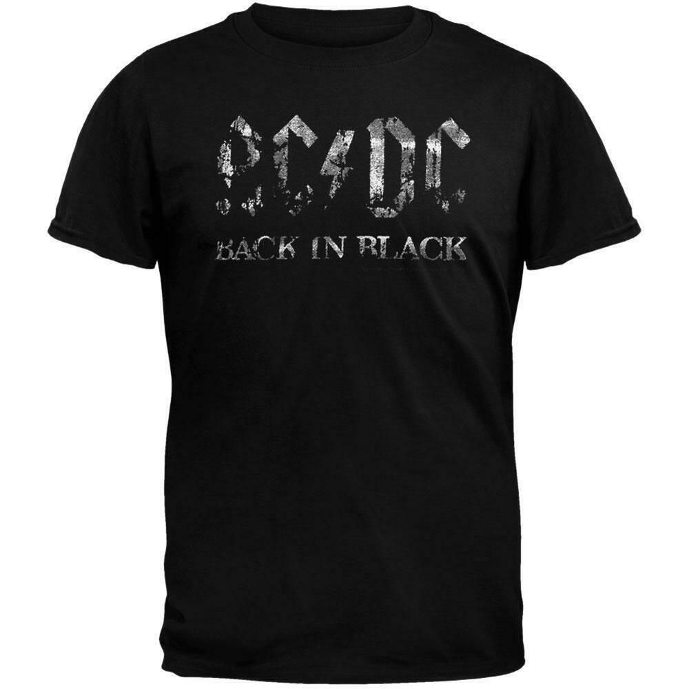 Черная футболка с логотипом из фольги Ac Dc Back S