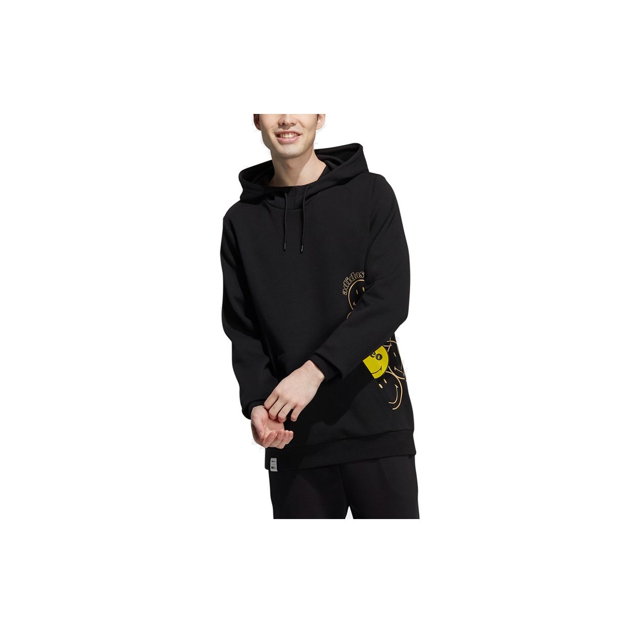 Adidas Neo X Smiley Co-Brand Повседневная дышащая спортивная толстовка с капюшоном мужская черная HE7955 M