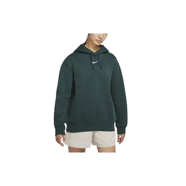 Nike Sportswear Collection Essentials Повседневный пуловер с капюшоном на флисовой подкладке Женские топы Зеленый DJ7669-397 S