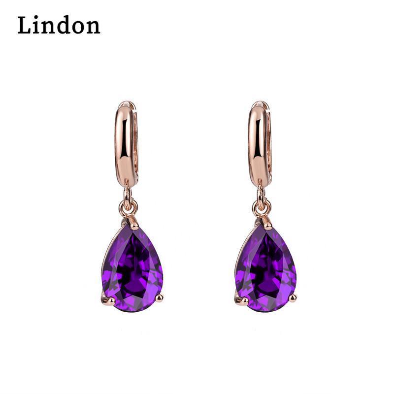 Серьги Lindon Серьги-подвески для женщин Подарки на свадьбу фиолетовый