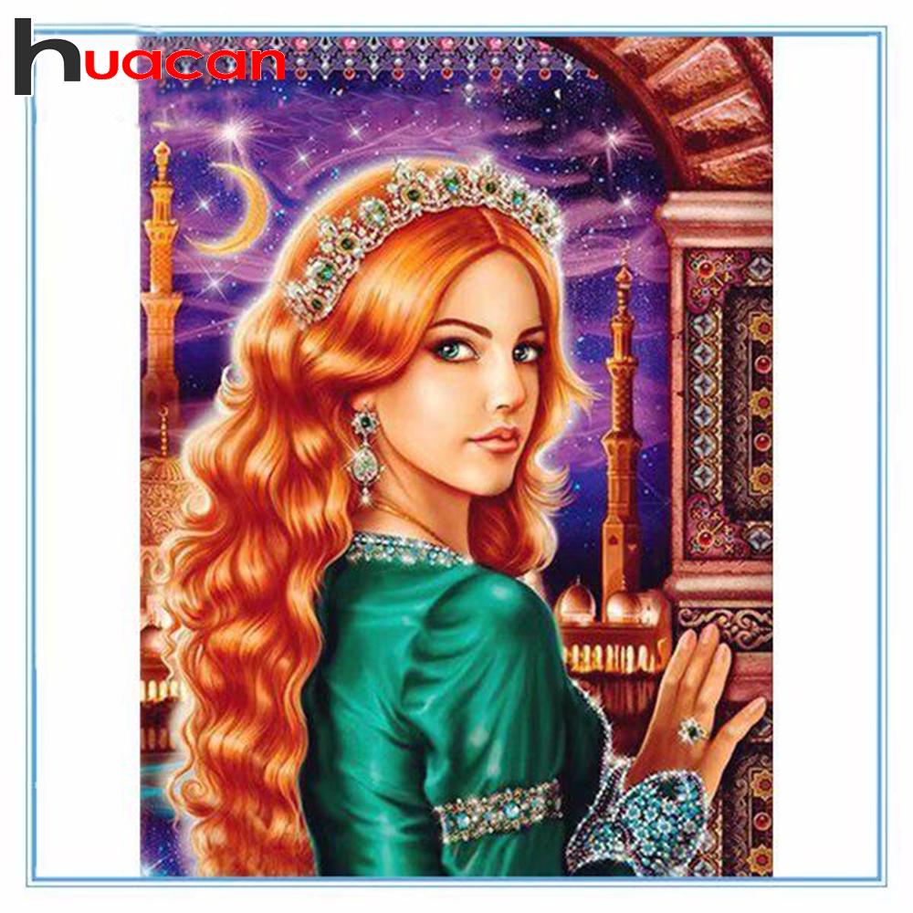 Huacan DIY 5D квадратный горный хрусталь мультфильм Принцесса Алмазная вышивка картина вышивка крестом домашний декор Full square 25*30 cm