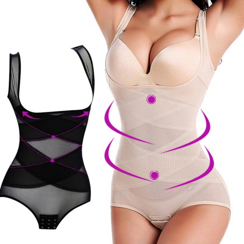 Плюс размер женщин Body Shaper Талия Тренер для похудения Нижнее белье Корсет Брюки Пояс для похудения M чёрный