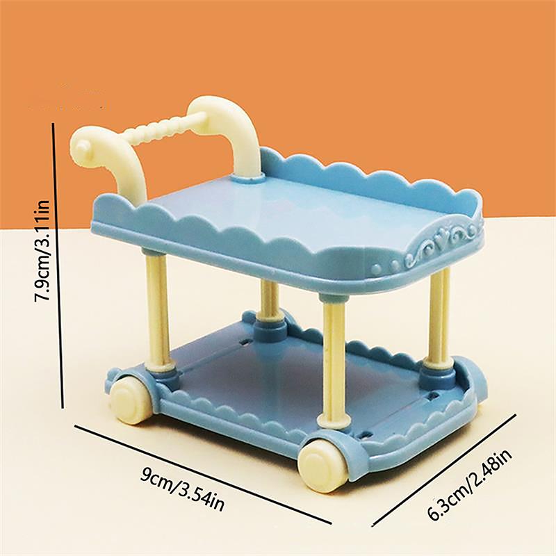 Милая игрушка для украшения кукольного домика 1:12 Мини Тележка Обеденная Тележка Кукольный Домик Полка Для Хранения Кухонная Модель Украшения Мебель Аксессуар коричневый