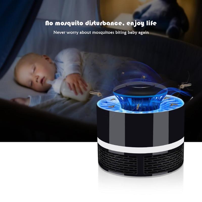 Бесшумная USB-лампа от комаров, электрическая ловушка с УФ-ночником, ловушка для насекомых, ловушка для насекомых, ловушка для насекомых чёрный