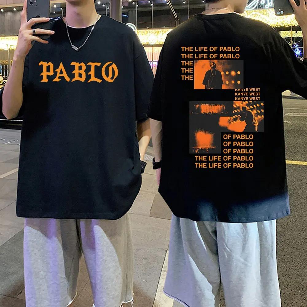 2024 Kanye West Графический принт Футболка THE LIFE OF PABLO Футболка Лето унисекс Женская мода в стиле хип-хоп Негабаритные футболки с короткими рукавами унисекс L