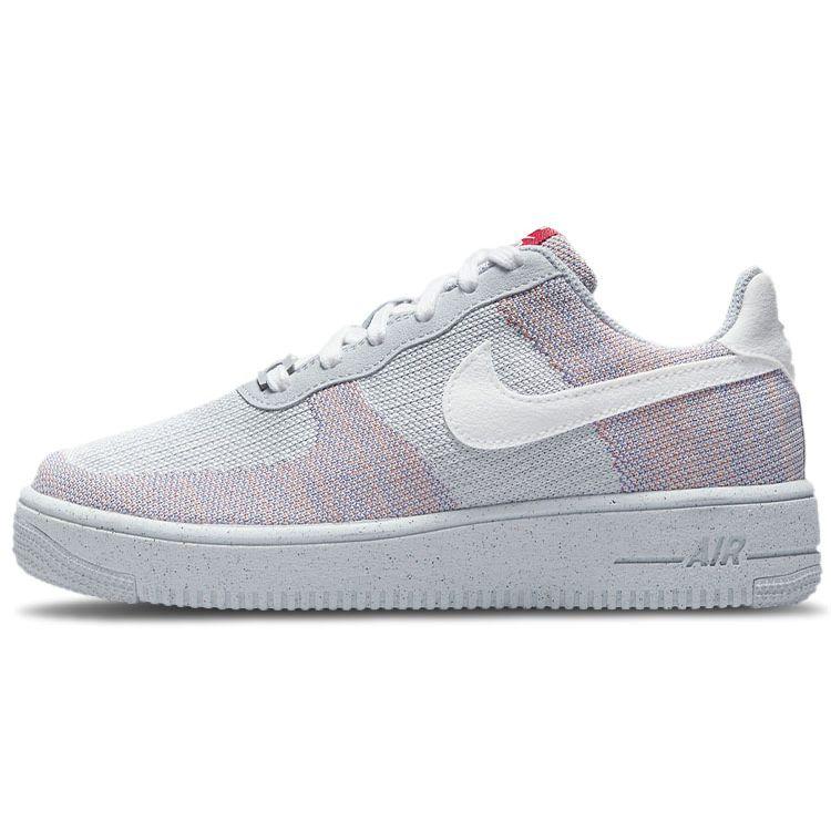 Nike Air Force 1 Crater Flyknit Wolf Grey Мужские кроссовки Pure-Platinum Gym-Red White DC4831-002 38.5