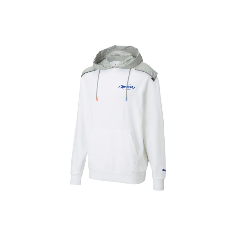 Puma X Attempt Color Block Вязаный свитер с капюшоном Мужской свитер Белый 598263-02 XS