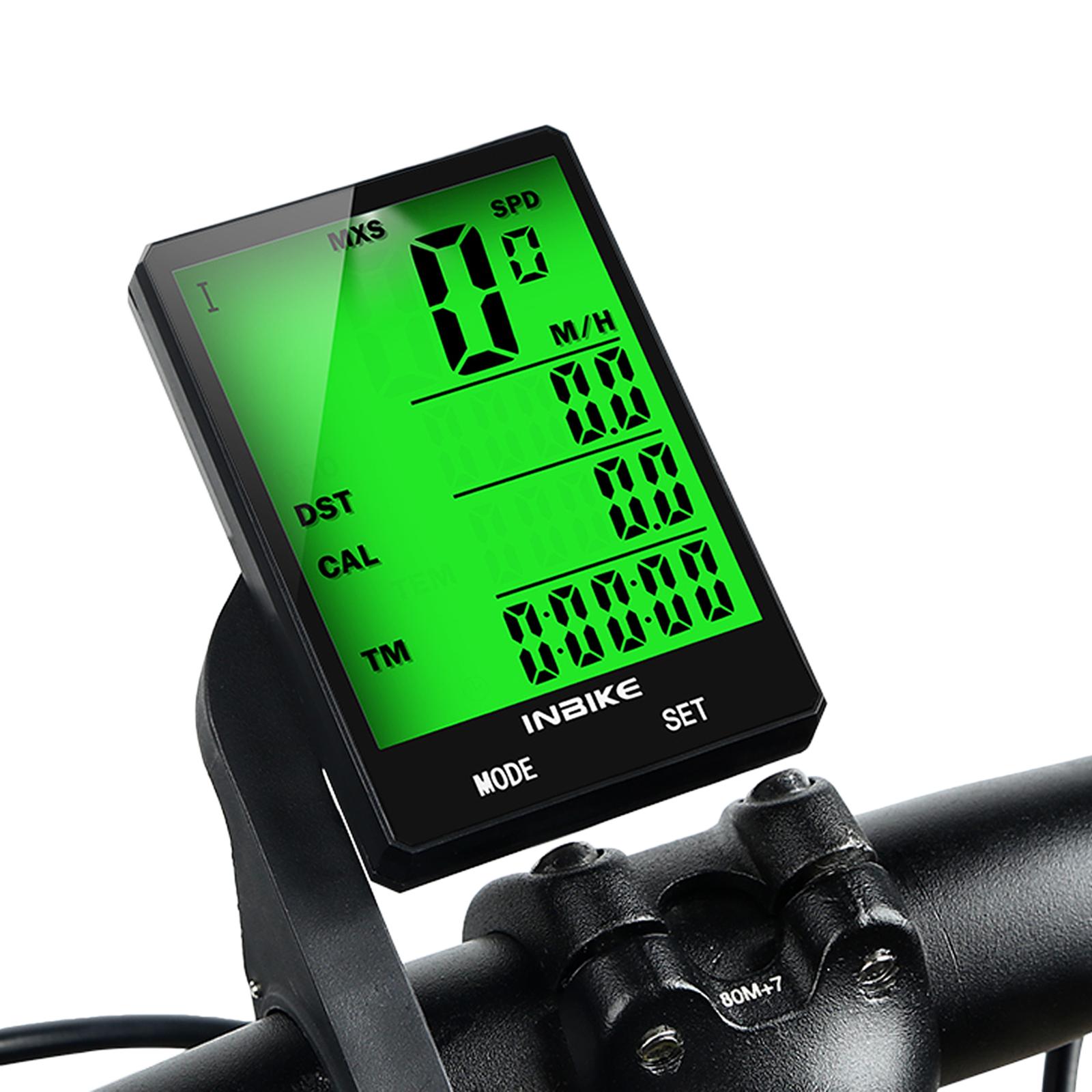 INBIKE 2,8-дюймовый беспроводной компьютер для велосипеда, многофункциональный непромокаемый велосипедный одометр для езды на велосипеде зелёный