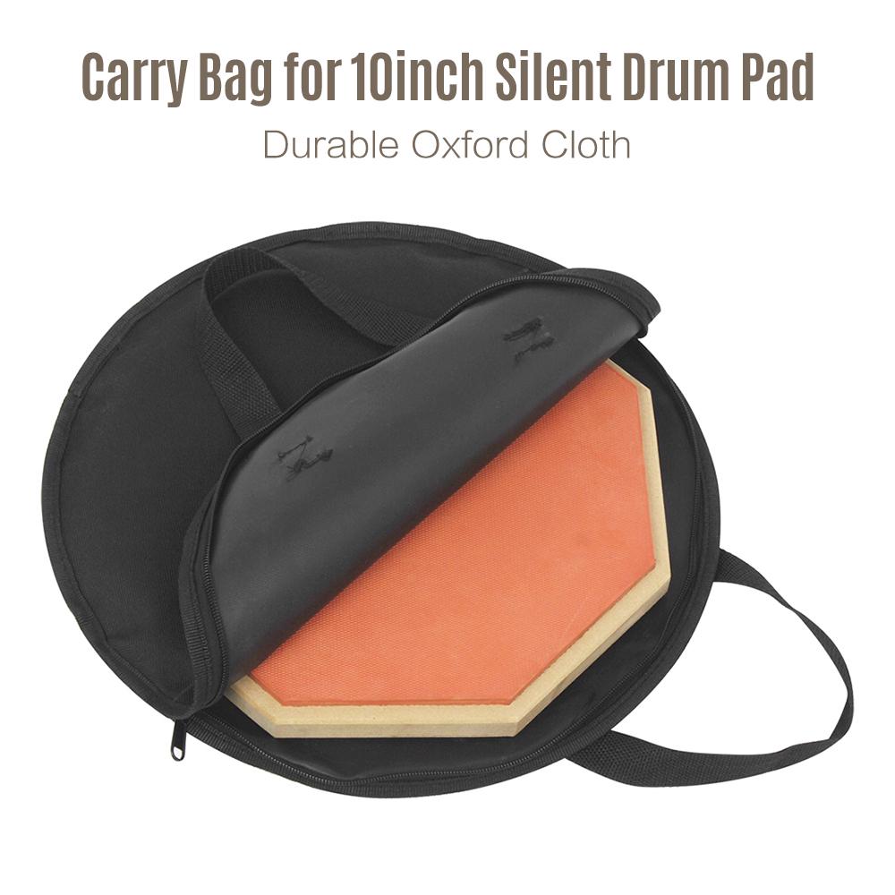 Сумка для переноски Silent Drum Pad, сумка для хранения, держатель для 10-дюймового тупого барабана чёрный