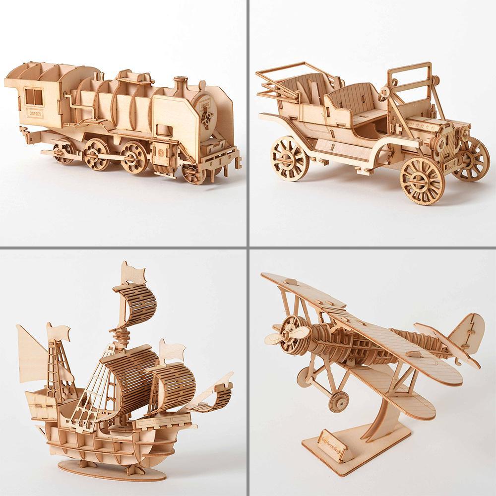3D деревянная головоломка, игрушка в сборе, наборы моделей, украшение стола для детей, лазерная резка, сделай сам