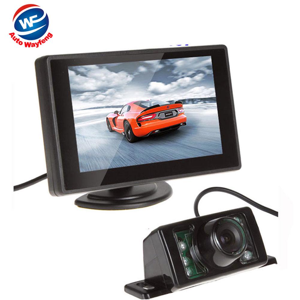 Автомобильный CCD видео 7LED автомонитор парковки 4,3-дюймовый автомобильный зеркальный монитор с камерой заднего вида