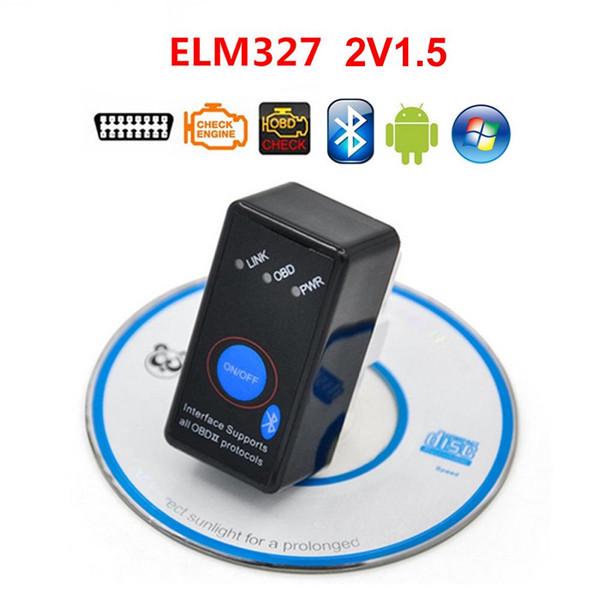ELM327 V1.5 ODB 2 Особенности автосканера Супер мини Bluetooth автомобильный диагностический инструмент сканер Elm-327 OBDII адаптер автоматический диагностический инструмент чёрный