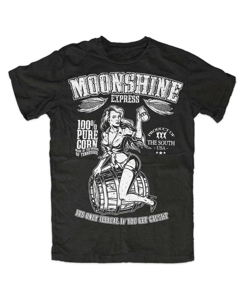 Moonshine Express M2 виски рокабилли Redneck винтажная футболка унисекс Rebel Fun Cult S