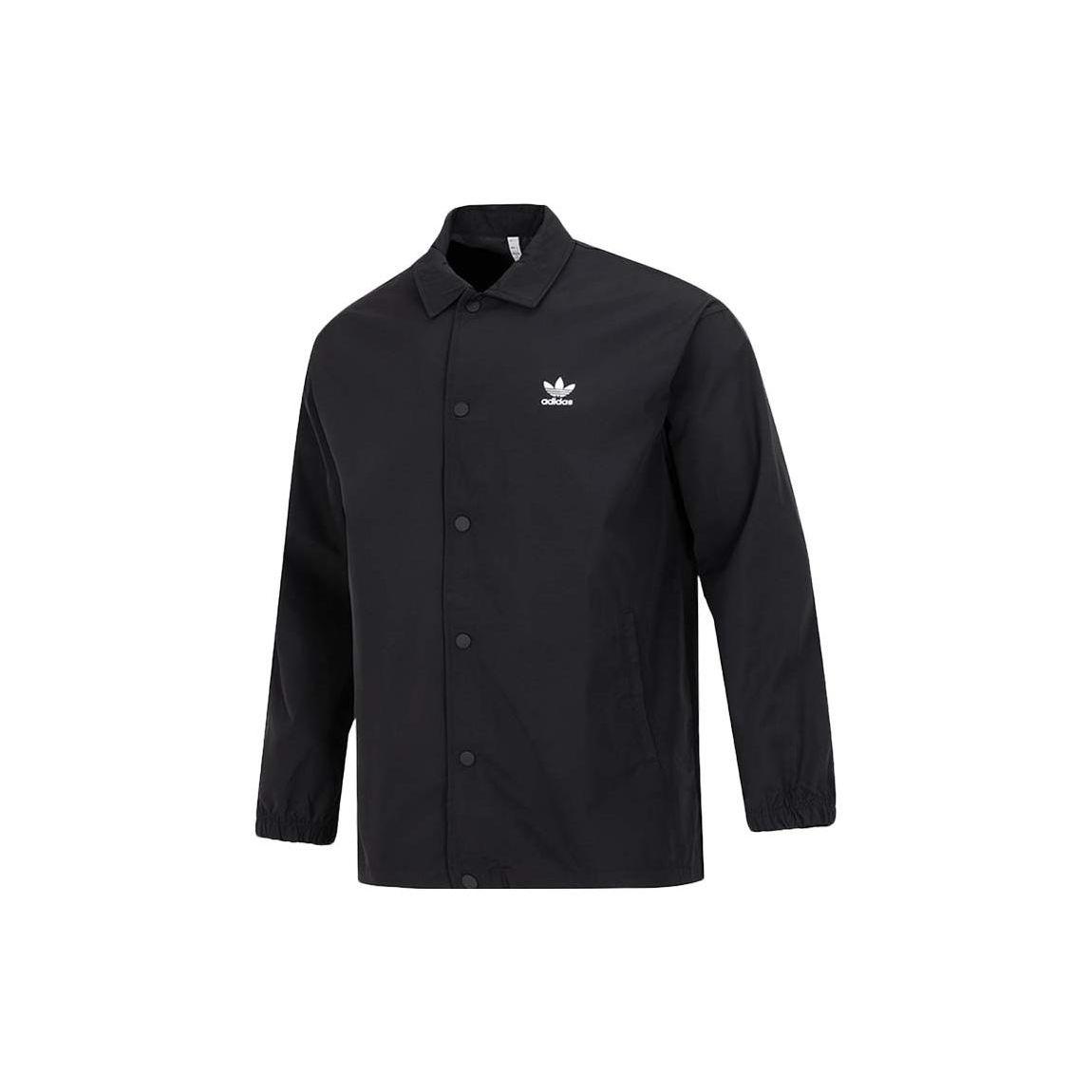 Adidas Originals Trefoil Logo Print Рубашка-стиль Спортивная куртка International Edition Мужские куртки черные H09129 XL