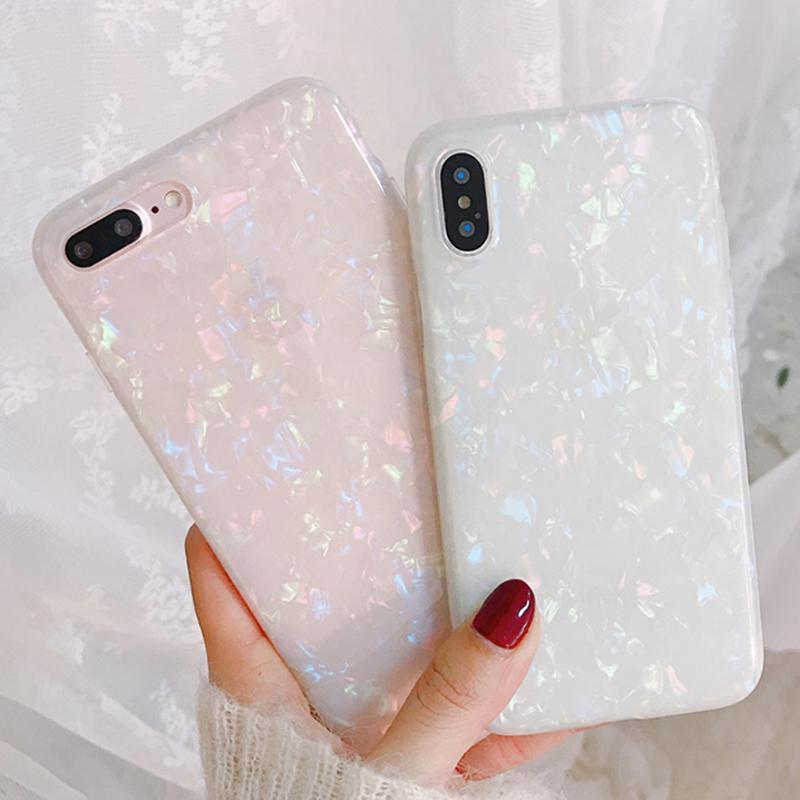 Мягкий чехол для iPhone для iPhone 7 8 Plus XR XS Max 6 6S Plus Dream Shell Pattern iPhone 7 розовый