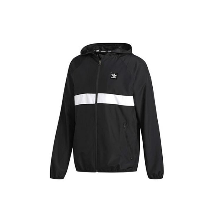 Adidas Originals Trefoil Повседневная спортивная ветровка Мужские куртки Черные DH3872 M
