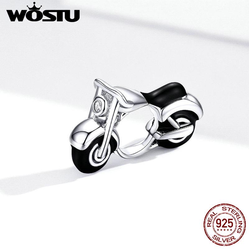 Подвеска WOSTU из стерлингового серебра 925 пробы с черной эмалью для оригинального ювелирного браслета в виде змеи