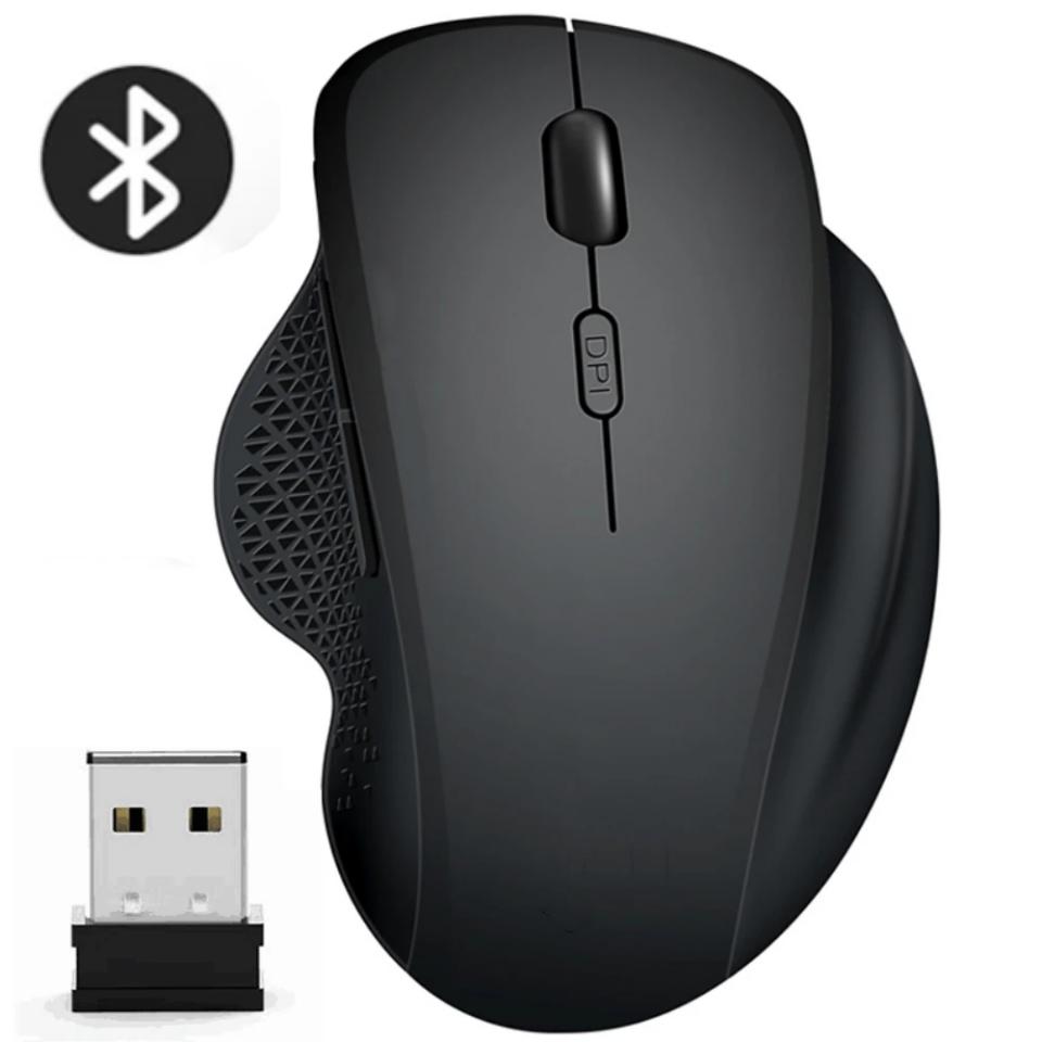 Беспроводная мышь геймерская игровая мышь Bluetooth мышь беспроводная эргономичная мышь 6 кнопок 2,4G BT двухрежимная USB компьютерная мышь для ПК Wireless серый