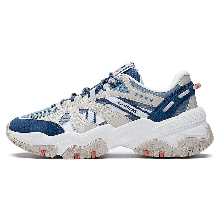 Li Ning New Path 2.0 Shock Absorbation Rebound Низкие спортивные повседневные туфли мужские кроссовки сине-серые AGLS051-4 39